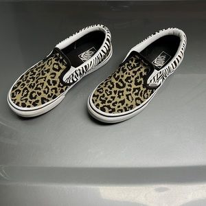 Leopard Print Girls Vans Shoes Size 3